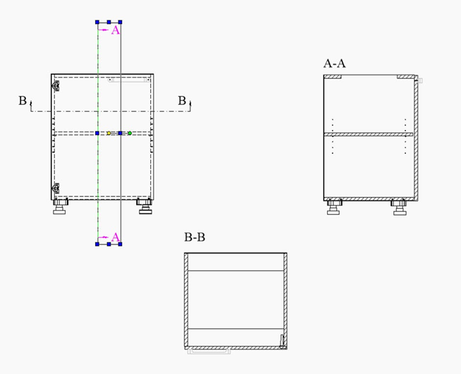 Aligned Sectional Views Named by View Line
