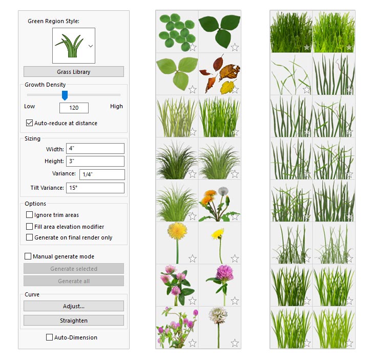 Green Region Styles and Materials